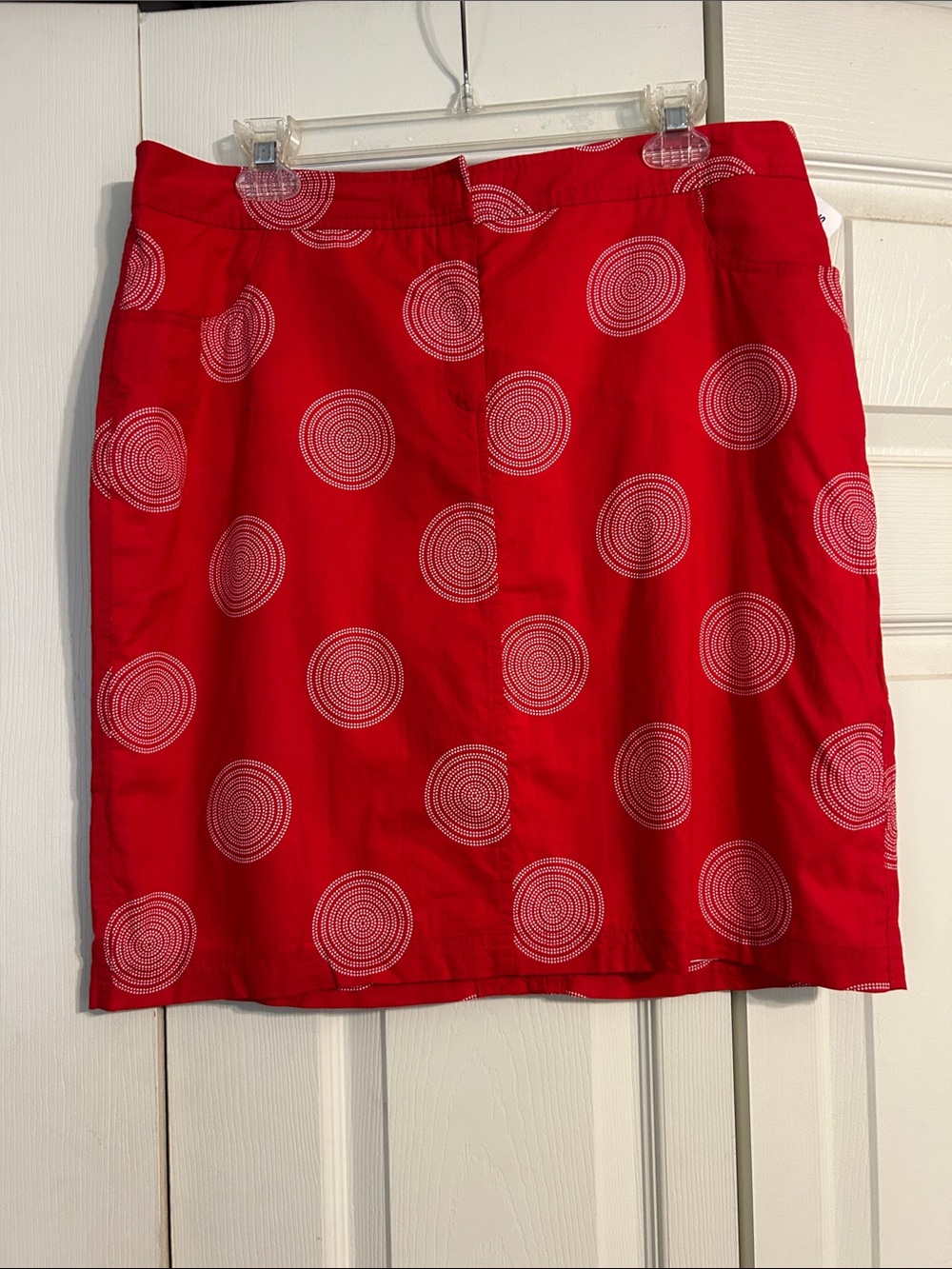 AUGUST SILK Size 14 NWT Red Lined Skirt Pencil Office Cotton Bright Midi Mini